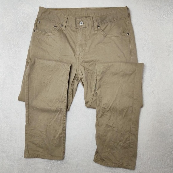 Levis 511 Jeans Mens 32x34 Beige Tapered Slim Denim Cotton 5 Pocket Casual Work - Picture 3 of 13